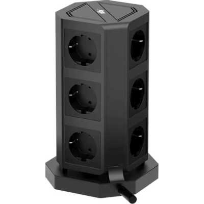 сетевой фильтр AGNI TP-VD5U9E-C-3M-Black