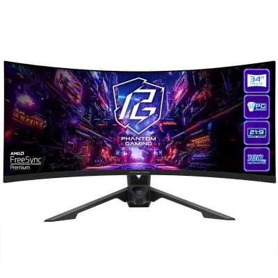 монитор ASRock Phantom Gaming PG34QRT3A Черный