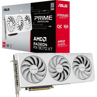 видеокарта ASUS AMD Radeon RX 9070 XT 16Gb PRIME-RX9070XT-O16G-WHITE Белый