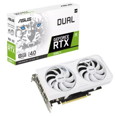 видеокарта ASUS nVidia GeForce RTX 3060 Ti 8Gb DUAL-RTX3060TI-8GD6X-WHITE