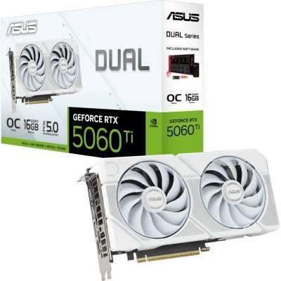 видеокарта ASUS nVidia GeForce RTX 5060 Ti 16Gb DUAL-RTX5060TI-O16G-WHITE Белый