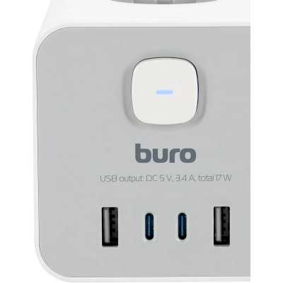 сетевой удлинитель Buro BU-PTE4.1UC-W белый