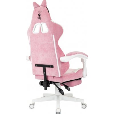 игровое кресло Бюрократ KNIGHT KITTY/F W PNK розовый-белый