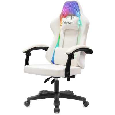игровое кресло Бюрократ KNIGHT WOLF RGB WH белый