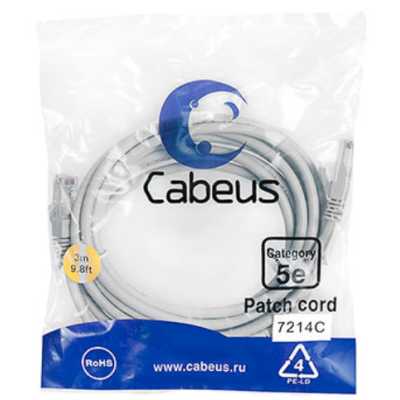 патч-корд Cabeus PC-UTP-RJ45-CAT.5E-3M Серый