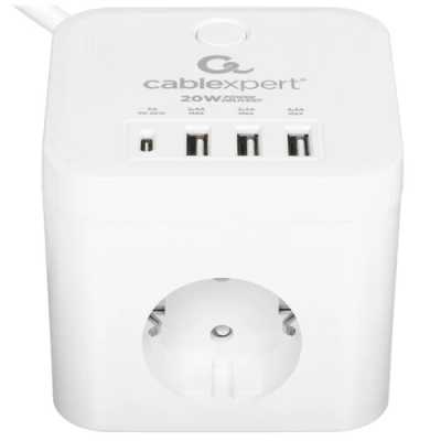 сетевой фильтр Cablexpert Cube CUBE-3-CU3-W-1.5 белый