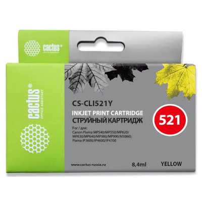 картридж Cactus CS-CLI521Y желтый