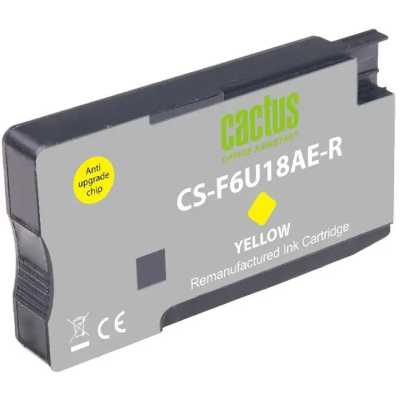 картридж Cactus CS-F6U18AE-R желтый