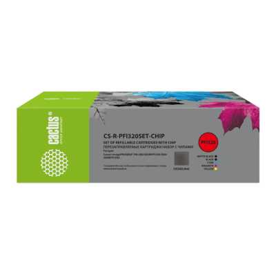 картридж Cactus CS-R-PFI320SET-CHIP черный, черный матовый, голубой, желтый, пурпурный
