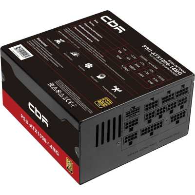 блок питания CBR 1000W PSU-ATX1000-14MG Черный