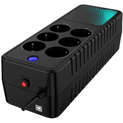 ИБП CBR Light LGT-650H-6F-LDB Черный