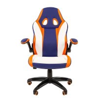 игровое кресло Chairman Game 15 Blue-White-Orange синий-белый-оранжевый
