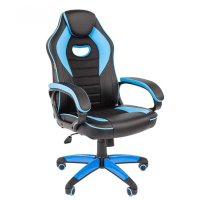 игровое кресло Chairman Game 16 Black-Blue черно-голубой