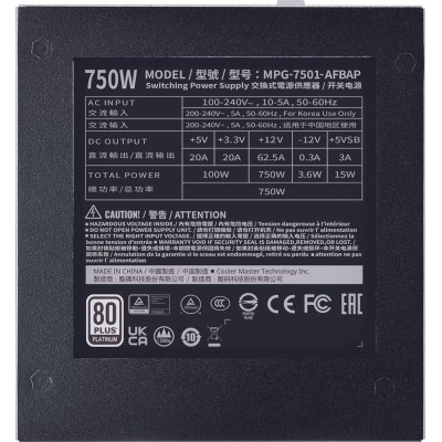блок питания Cooler Master XG750 Platinum 750W MPG-7501-AFBAP-EU