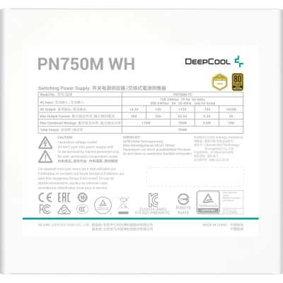 блок питания Deepcool 750W PN750M White V2  Gen.5 Белый