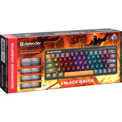 клавиатура Defender Black Raven GK-417 Black Черный-серый