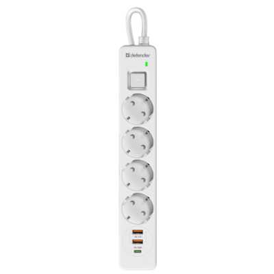 сетевой фильтр Defender DFS 141 White белый