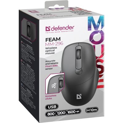 мышь Defender Feam MM-296 Black Черный