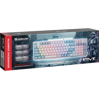 клавиатура Defender Hawk GK-418 45421 Белый-синий