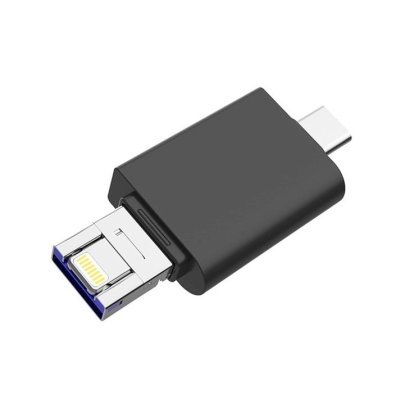 флешка DM 128Gb APD005 3 in 1 Черный