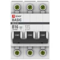 автоматический выключатель EKF ВА 47-29 3P (B) 4.5kA 16 А mcb4729-3-16-B