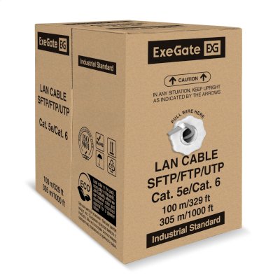 витая пара ExeGate UTP4-C5e-CU-S25-IN-PVC-GY-305 EX301080RUS