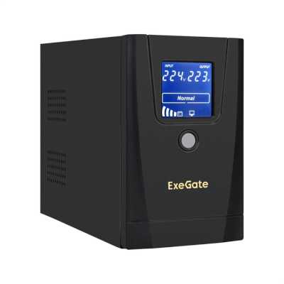 ИБП ExeGate Power Smart ULB-650.LCD.AVR.1SH.2C13 Черный