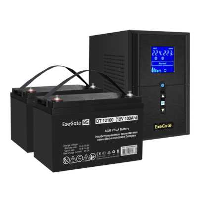 комплект ИБП ExeGate SineTower SZ-1000.LCD.AVR.2SH.1C13.USB EX296804RUS