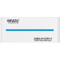 разветвитель USB Ginzzu GR-324UW белый