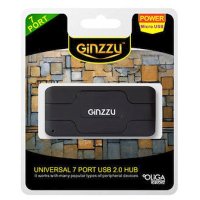 разветвитель USB Ginzzu GR-415UB 7-port черный