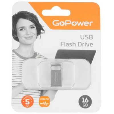 флешка GoPower 16GB 00-00027357 Черный