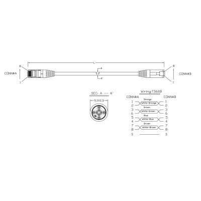патч-корд Hyperline PC-LPM-STP-RJ45-RJ45-C5e-10M-LSZH-GY