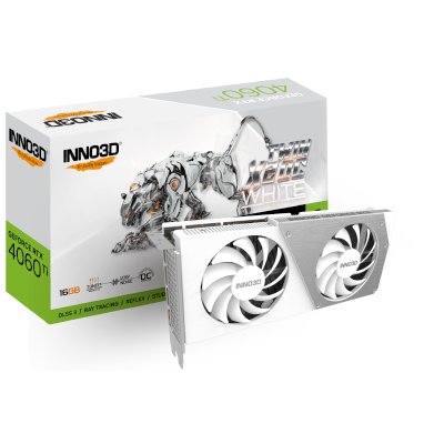 видеокарта Inno3D nVidia GeForce RTX 4060 Ti Twin X2 OC White 16Gb N406T2-16D6X-178055W