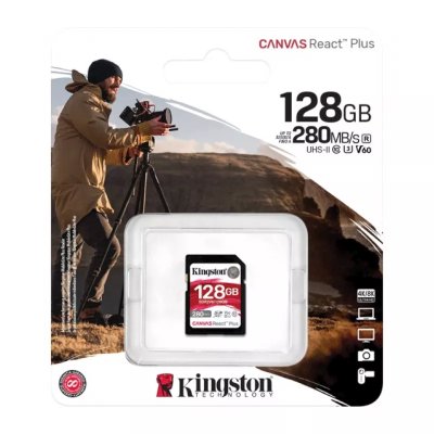 карта памяти Kingston Canvas React Plus 128GB SDR2V6/128GB