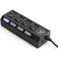 разветвитель USB Konoos UK-26 черный