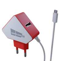 сетевое зарядное устройство More choice NC42m White-Red Красный