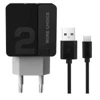 сетевое зарядное устройство More choice NC46a Black-Grey Черный