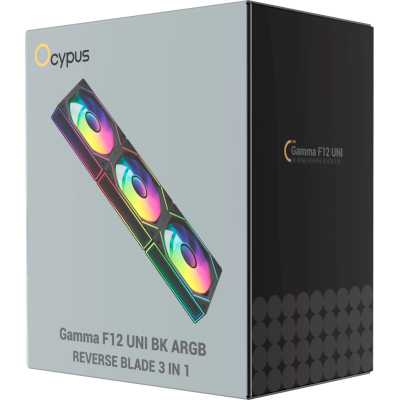 кулер Ocypus Gamma F12 UNI Black ARGB Reverse Blade 3 in 1 Черный