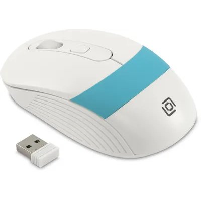 мышь Oklick 310MW White-Blue Белый-синий