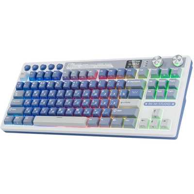 клавиатура Royal Kludge M87 6977576550786 Белый-голубой
