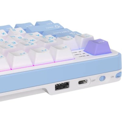 клавиатура Royal Kludge RK-S98 Taro Milk 6977576550632 Белый-голубой