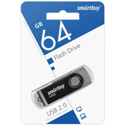 флешка SmartBuy 64GB SB064GB2TWK Черный