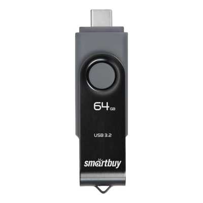 флешка SmartBuy 64GB SB064GB3DUOTWK Черный, серый