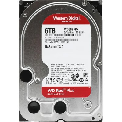 жесткий диск WD Red Plus 6Tb WD60EFPX Серебристый