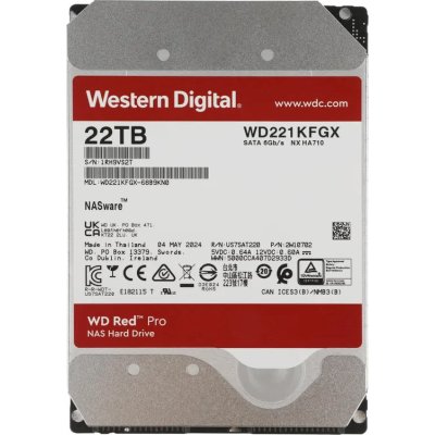 жесткий диск WD Red Pro 22Tb WD221KFGX Красный