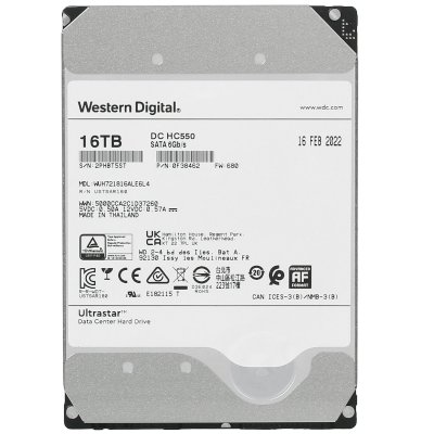 жесткий диск WD Ultrastar DC HC550 16Tb WUH721816ALE6L4 0F38462 / 0F38468
